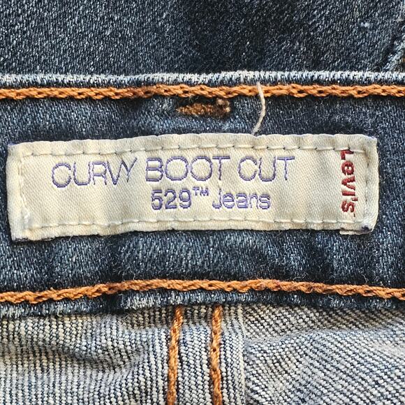 Levis 529 Jeans Womens 4 28x29 Medium Blue Curvy Boot Cut Denim Stretch Cowgirl - Picture 8 of 12